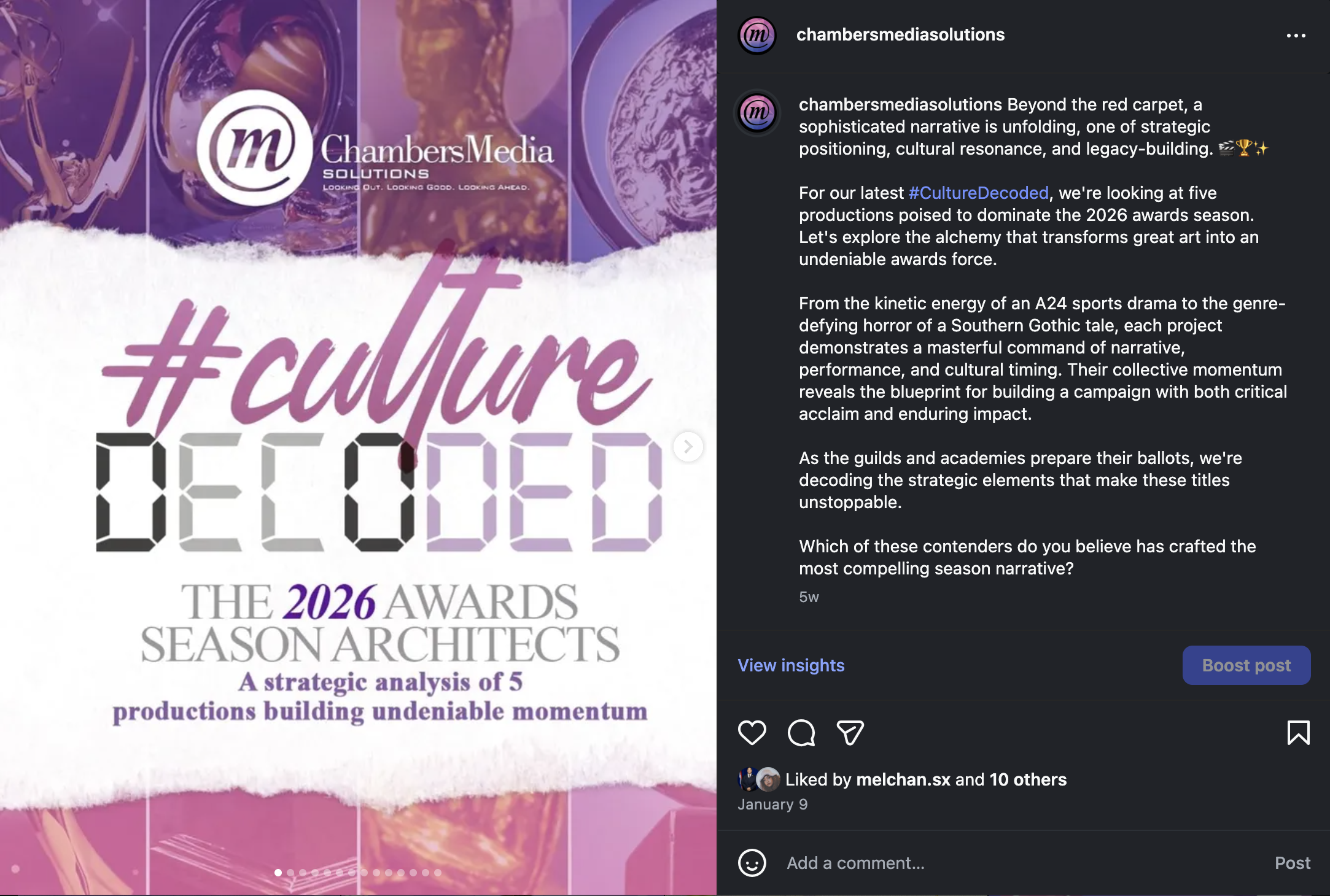 Screenshot 2026-02-13 at 9.15.56 AM Beyond the red carpet, a sophisticated narrative is unfolding, one of strategic positioning, cultural resonance, and legacy-building. 🎬🏆✨ For our latest #CultureDecoded, we're looking at five productions poised to dominate the 2026 awards season. Let's explore the alchemy that transforms great art into an undeniable awards force. From the kinetic energy of an A24 sports drama to the genre-defying horror of a Southern Gothic tale, each project demonstrates a masterful command of narrative, performance, and cultural timing. Their collective momentum reveals the blueprint for building a campaign with both critical acclaim and enduring impact. As the guilds and academies prepare their ballots, we're decoding the strategic elements that make these titles unstoppable. Which of these contenders do you believe has crafted the most compelling season narrative?
