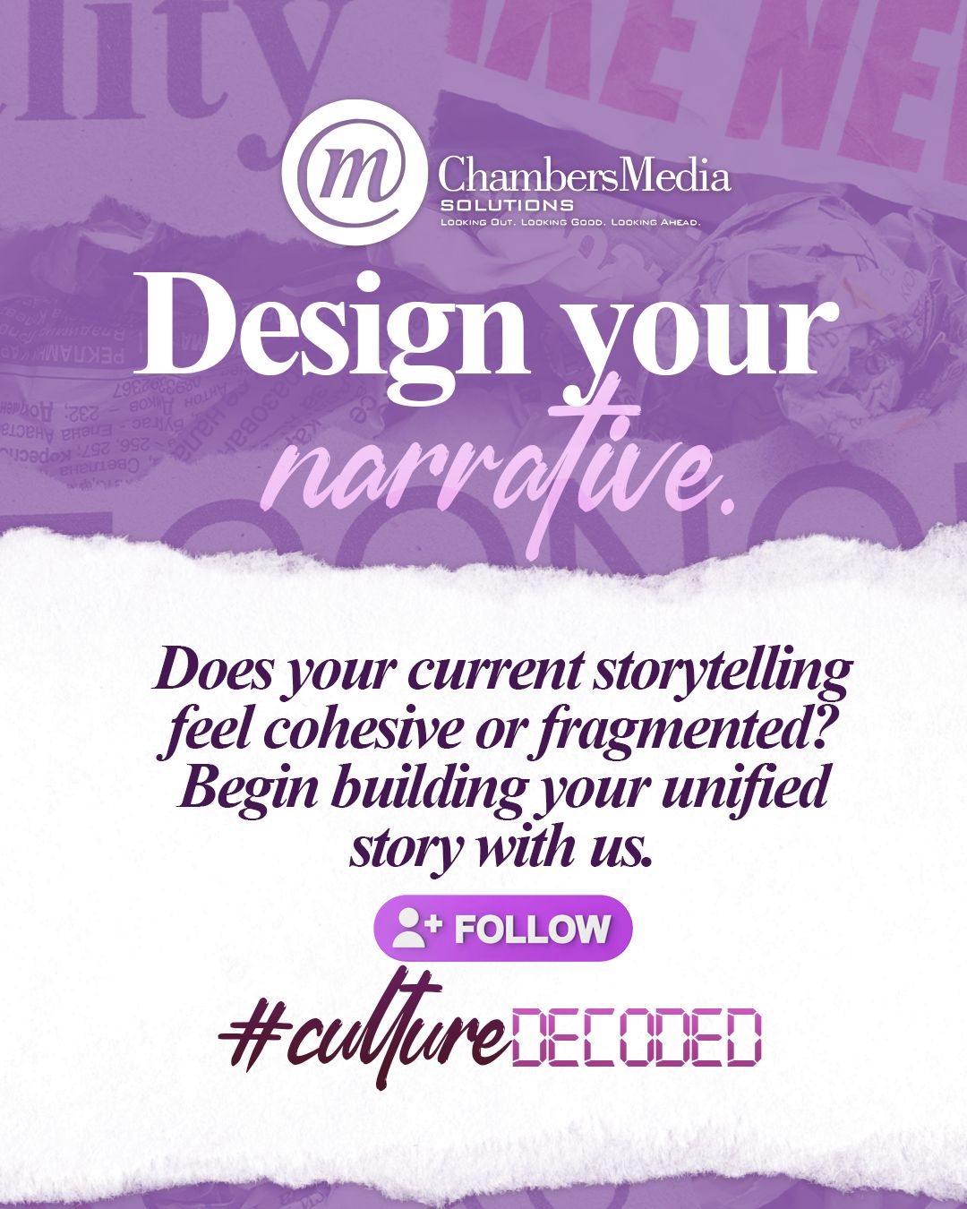 WhatsApp Image 2026-01-15 at 11.43.34 (2) Design your narrative. Does your current storytelling feel cohesive or fragmented? Begin building your unified story with us. FOllow #CultureDecoded