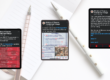 Three tablets featuring Ministry of Finance posts from my time in the Corporate Communications Unit